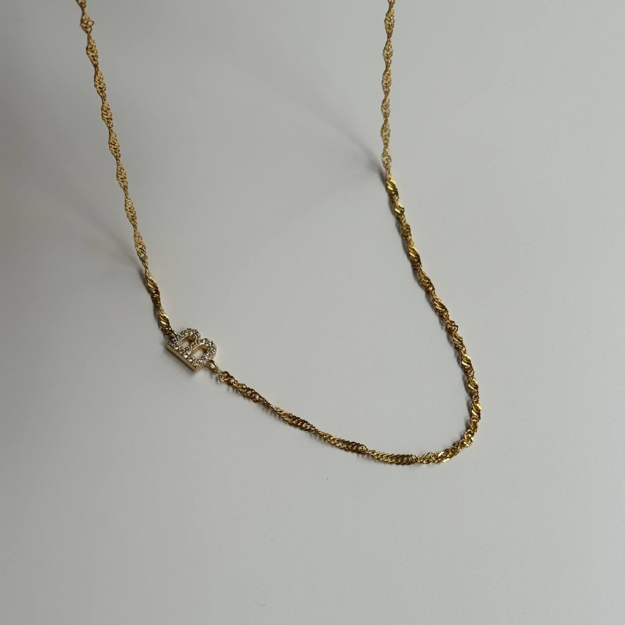 SINGAPORE ZIRCONIA LETTER NECKLACE | 925 SILVER