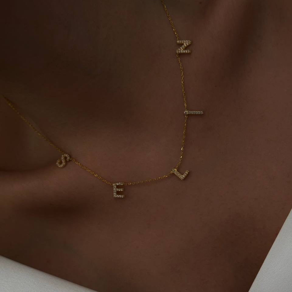 CHOCKER ZIRKON STEIN NAMENSKETTE | 925 SILBER