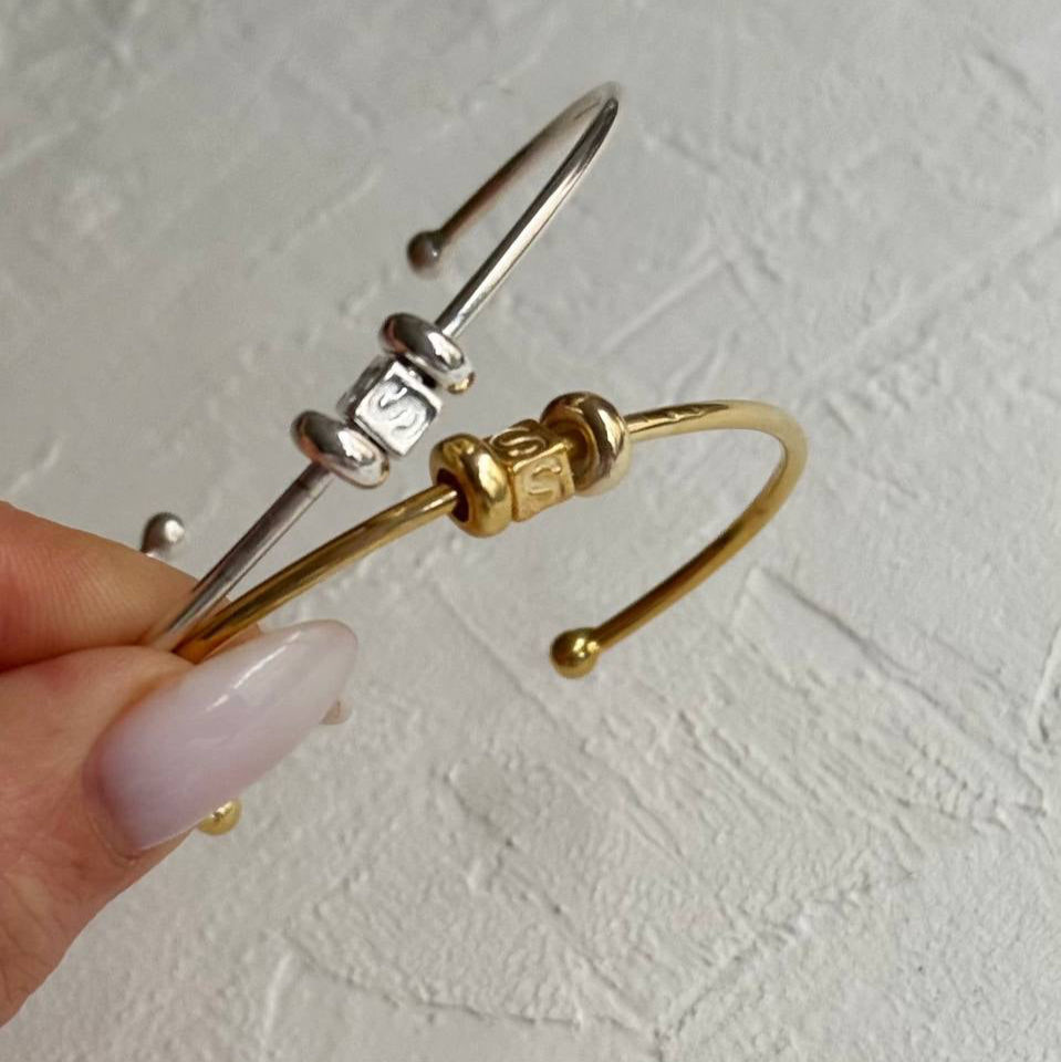 TAC BUCHSTABEN PARTNERARMREIFEN | 925 SILBER