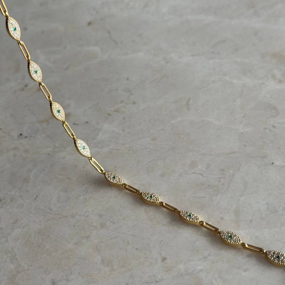 ARMBAND AUS GRÜNEM ZIRKONSTEIN | 925 SILBER