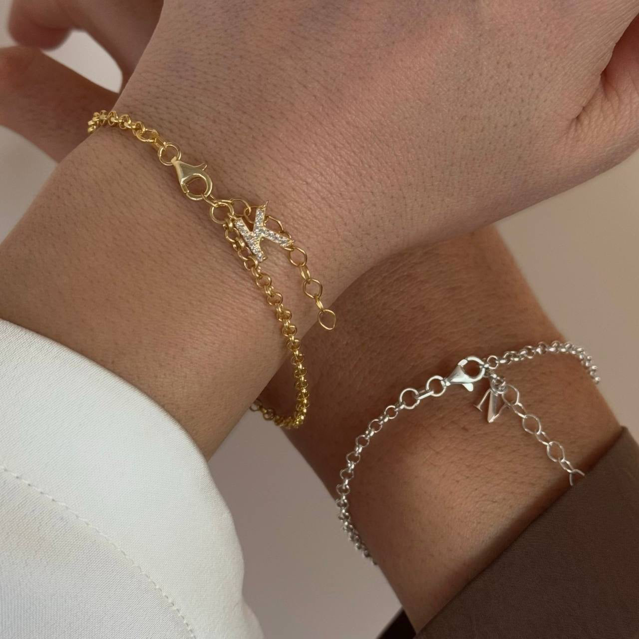 LEGENDARY BUCHSTABEN PARTNERARMBAND | 925 SILBER