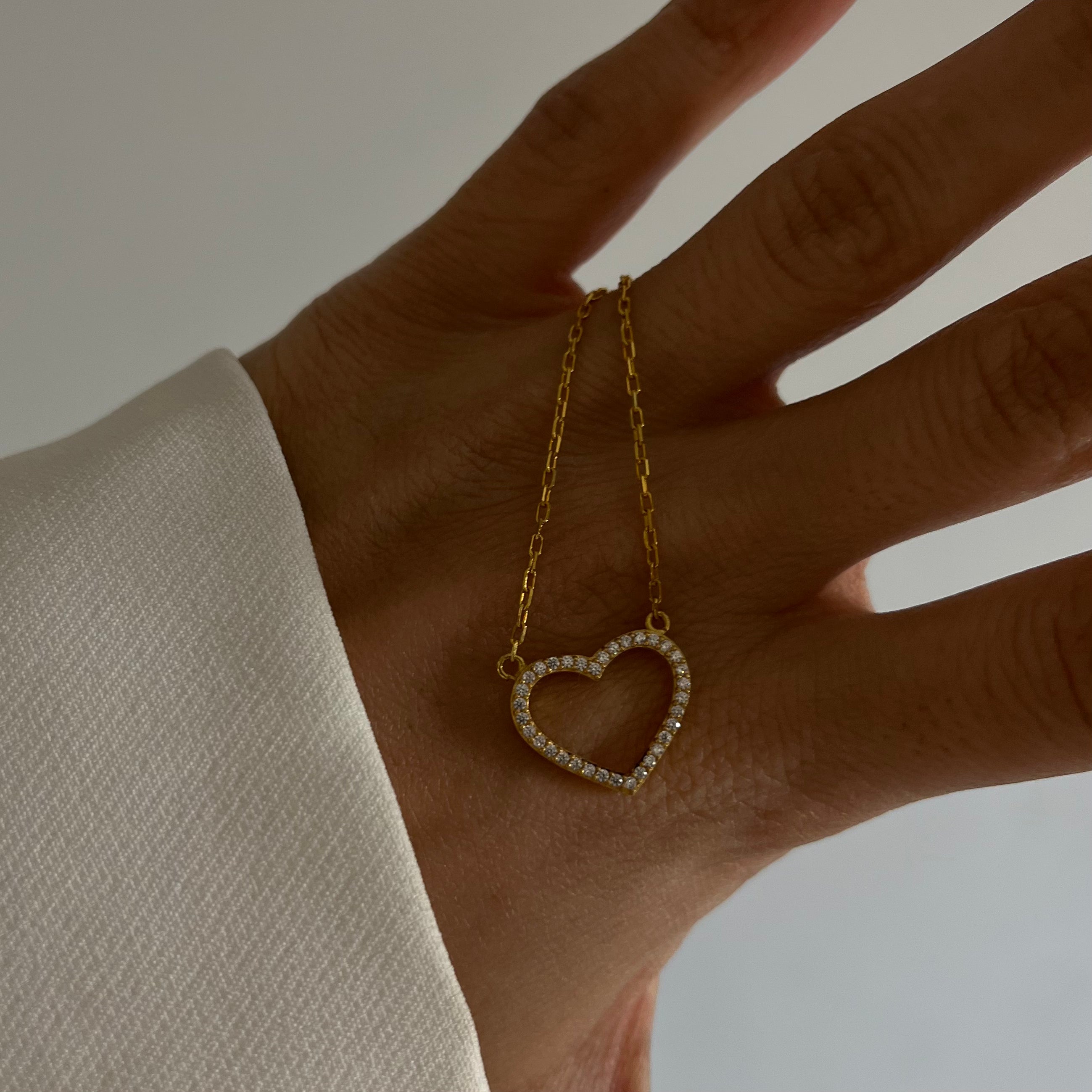 Herz zirkonia halskette (8052317487406)