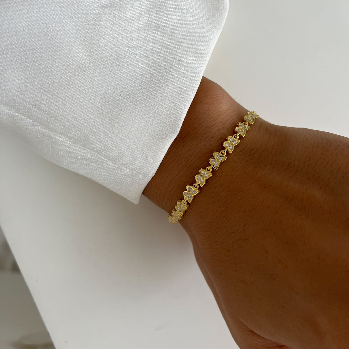 Butterfly Armkette mit Zirkonia (7153008836653)