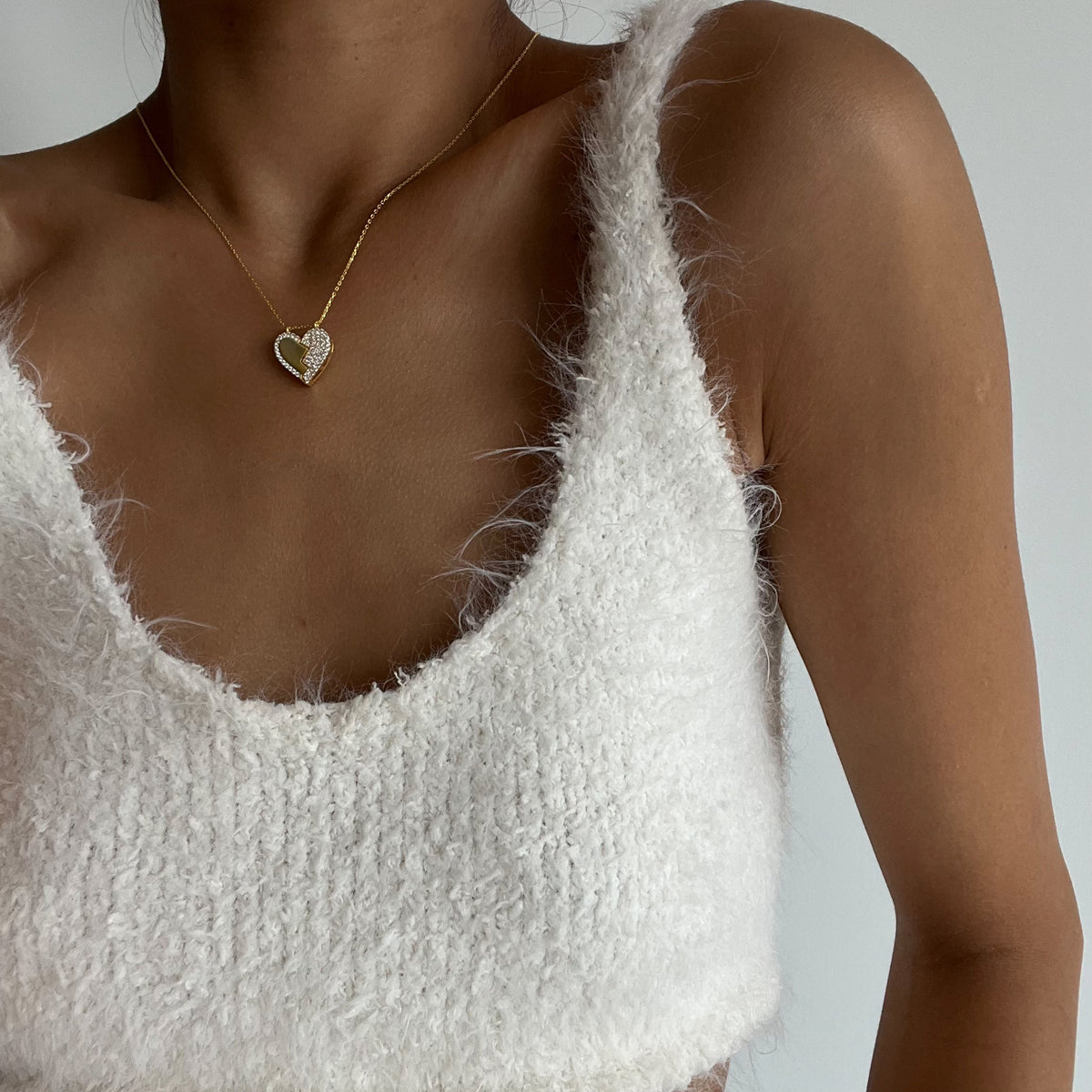 Magnet Herz Halskette mit Zirkonia (7153005494317)