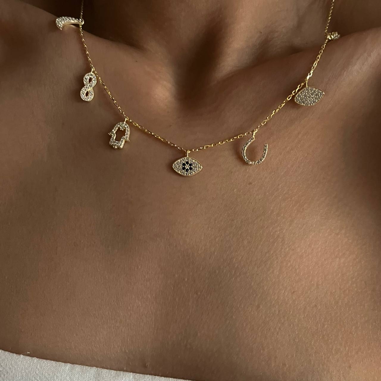 Halskette mit sieben CHARM (8045986251054)