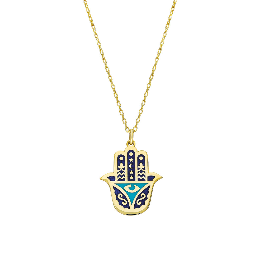 COLORFULL HAMSA HALSKETTE II- 925 SILBER