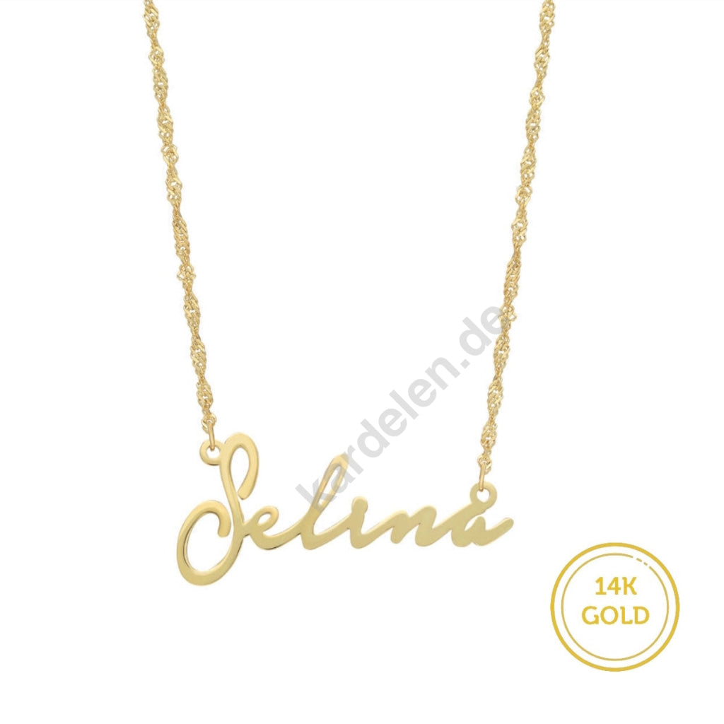 Kardelen 14K GOLD WAVE NAMENSKETTE