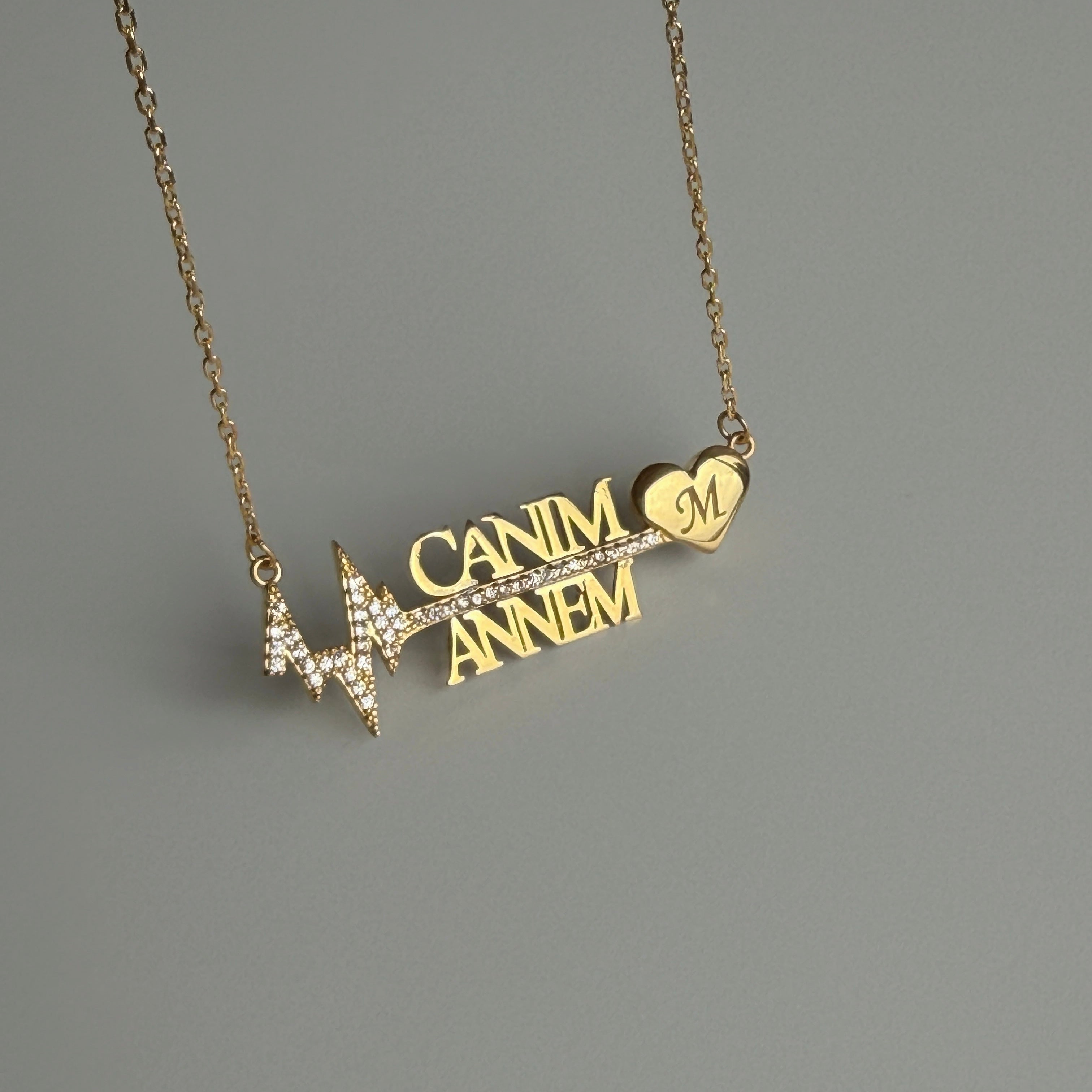 NAMENS HALSKETTE MIT HERZ II| 925 SILBER