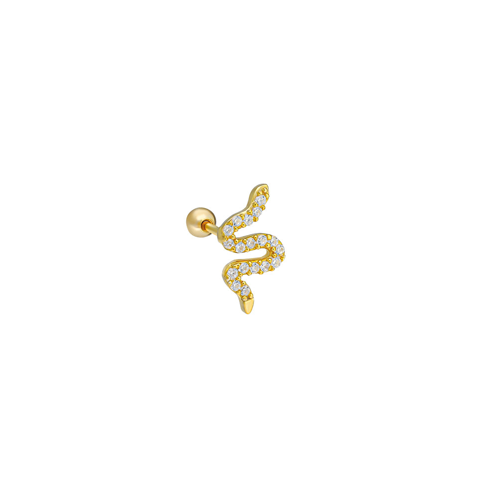 ZIRKONIA SNAKE PIERCING - 925 SILBER