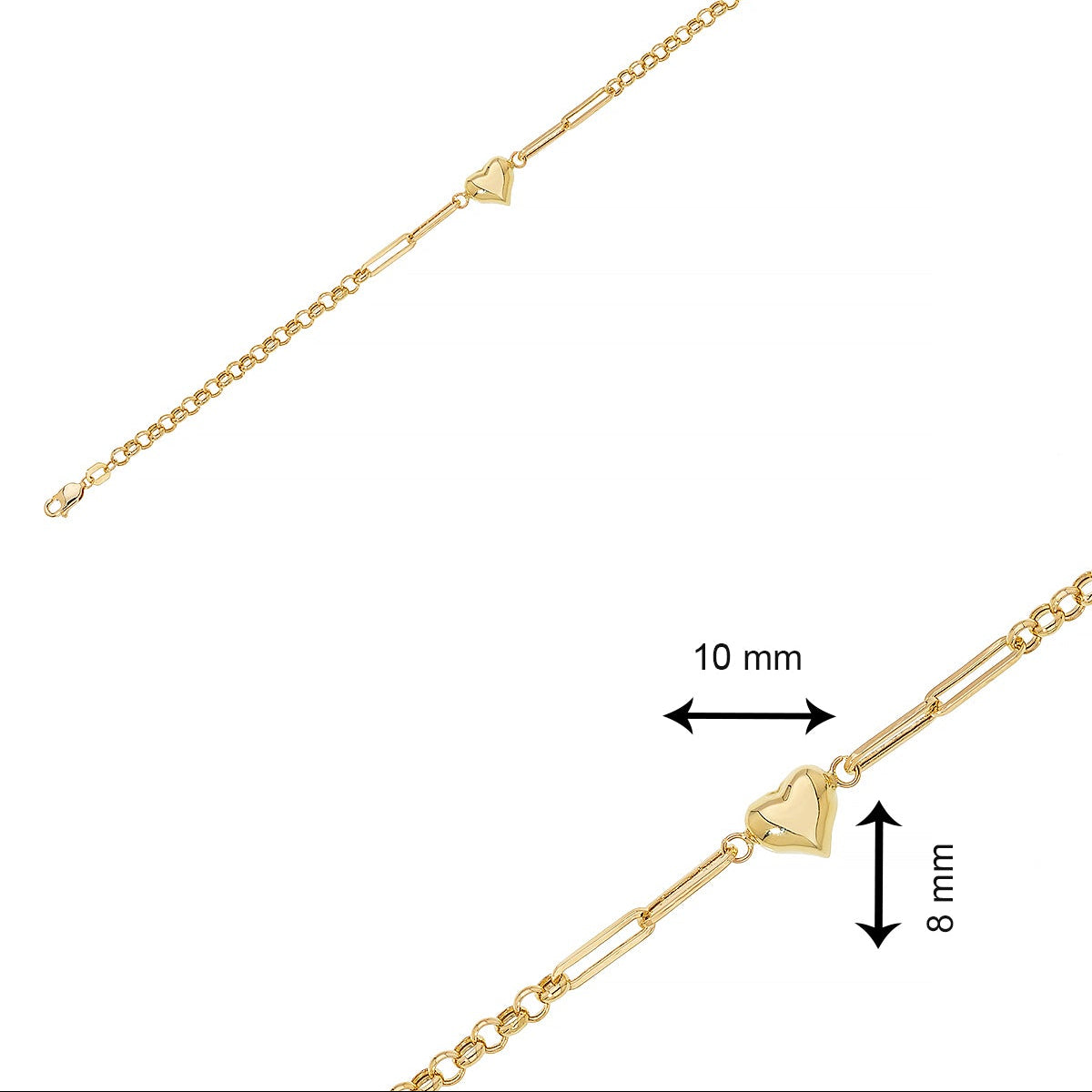 HERZ-DOCH ANHÄNGER ARMKETTE | 14K GOLD