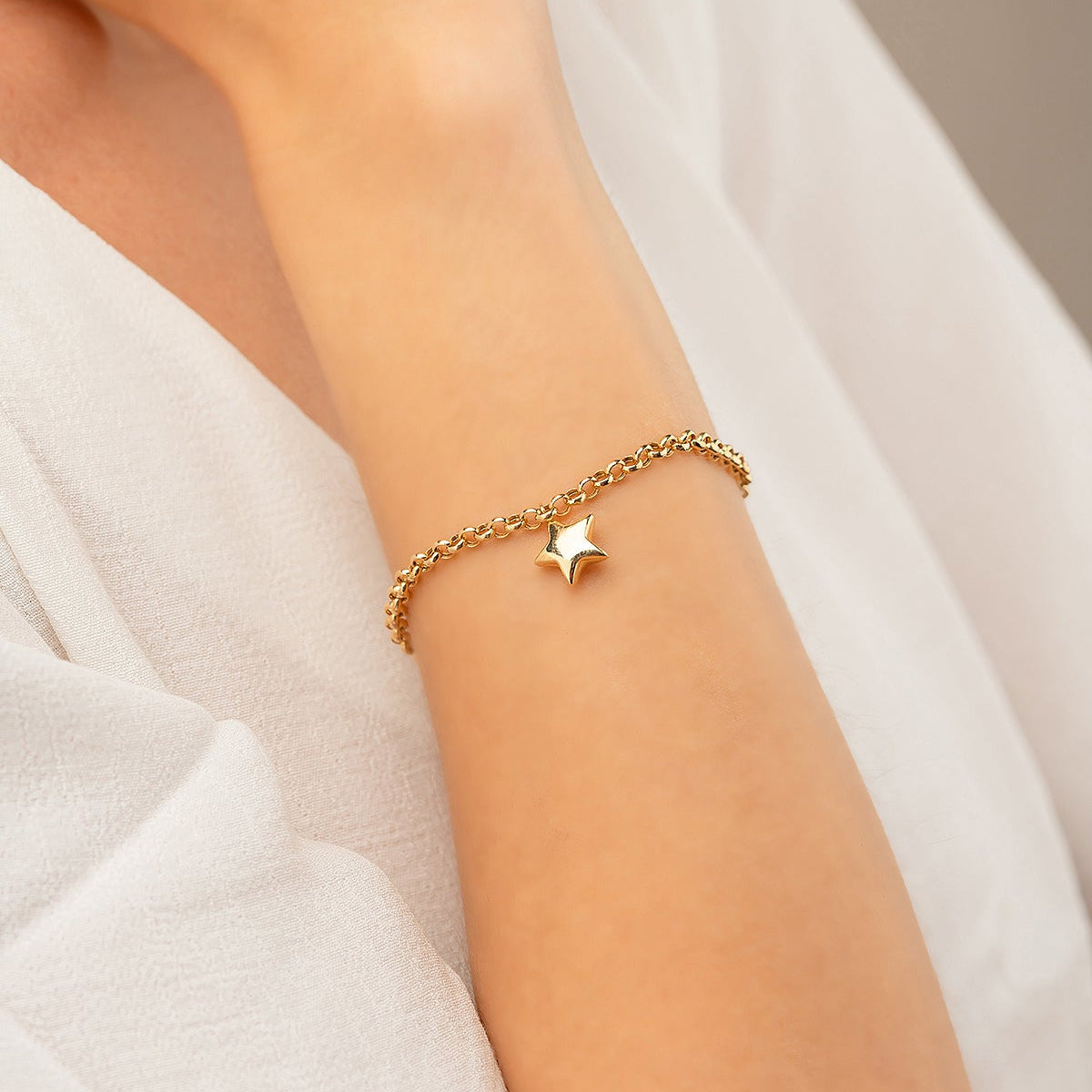 DOCH KETTE MIT STERN ARMKETTE | 14K GOLD