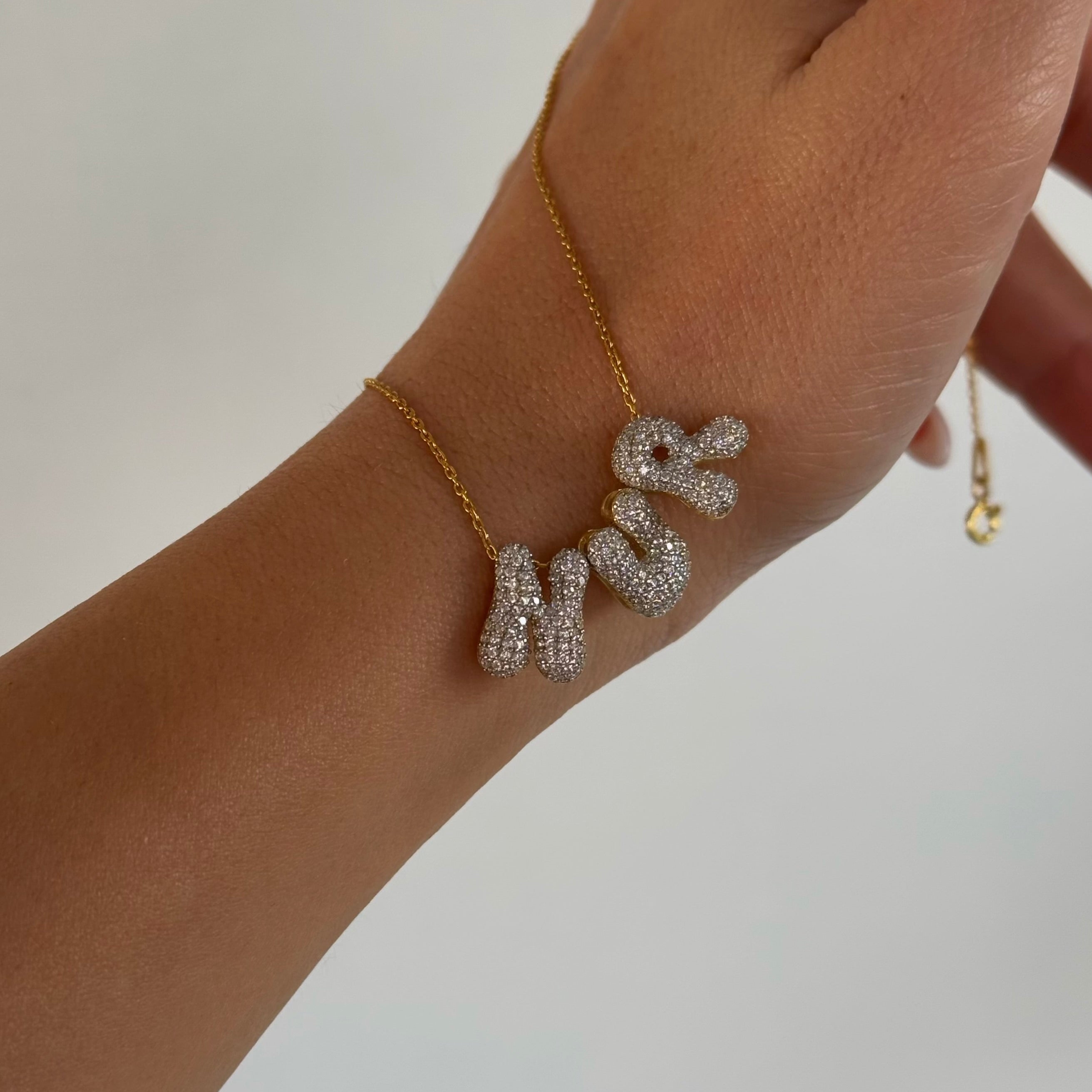 BUBBLE ZIRKONIA NAMENSKETTE | 925 SILBER