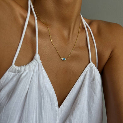 COLORFULL MINI EYE NECKLACE (8524014551383)