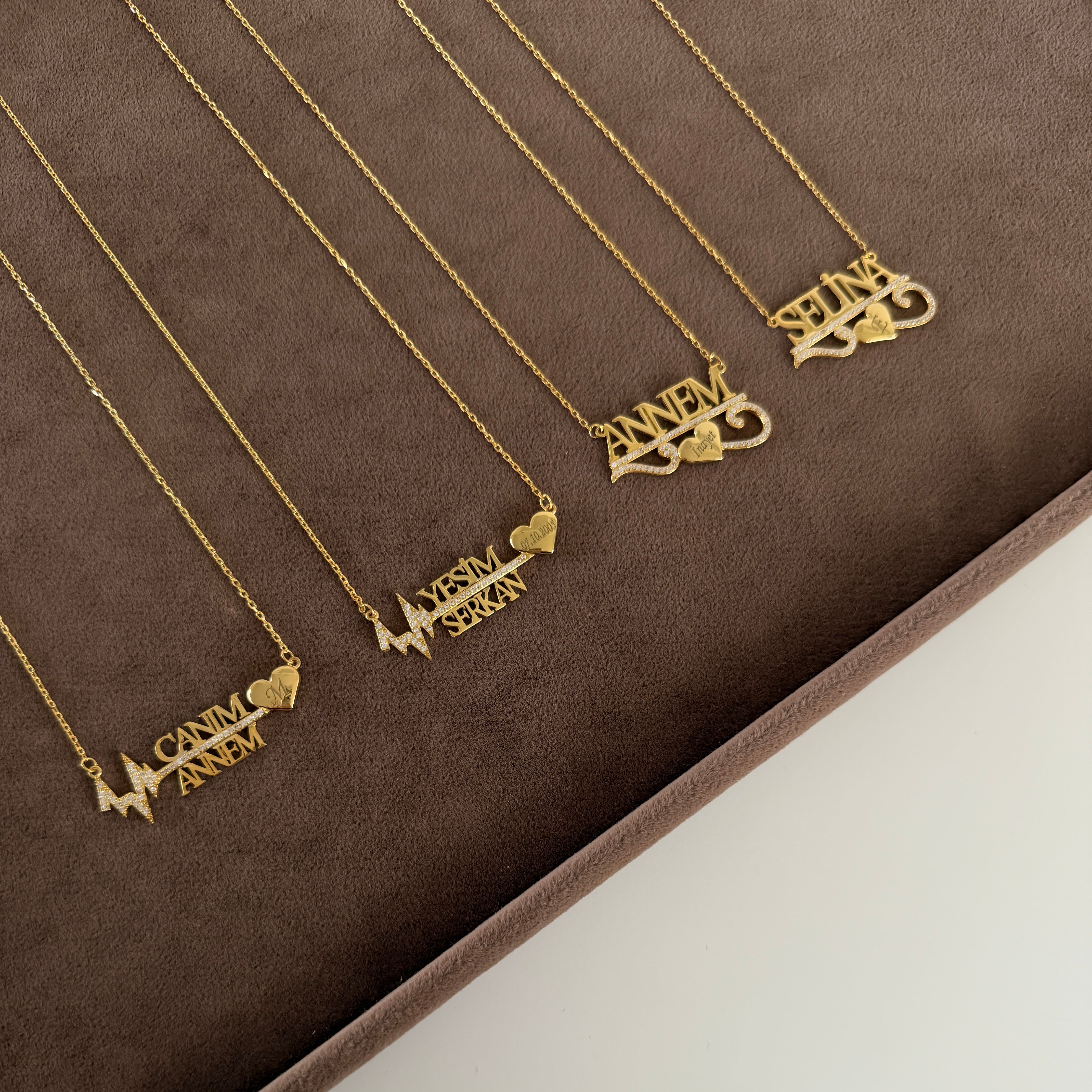 NAMENS HALSKETTE MIT HERZ II| 925 SILBER