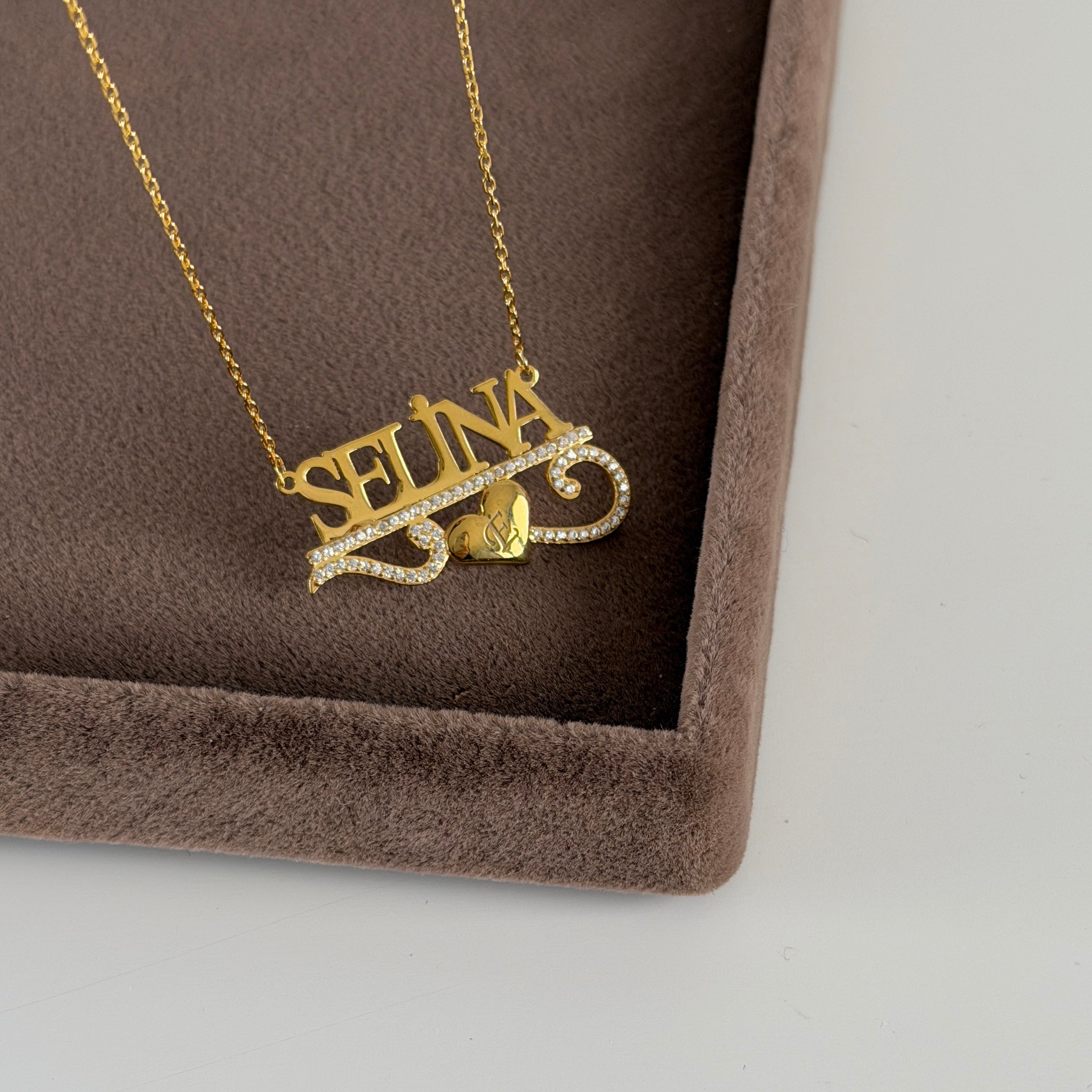 NAMENS HALSKETTE MIT HERZ| 925 SILBER