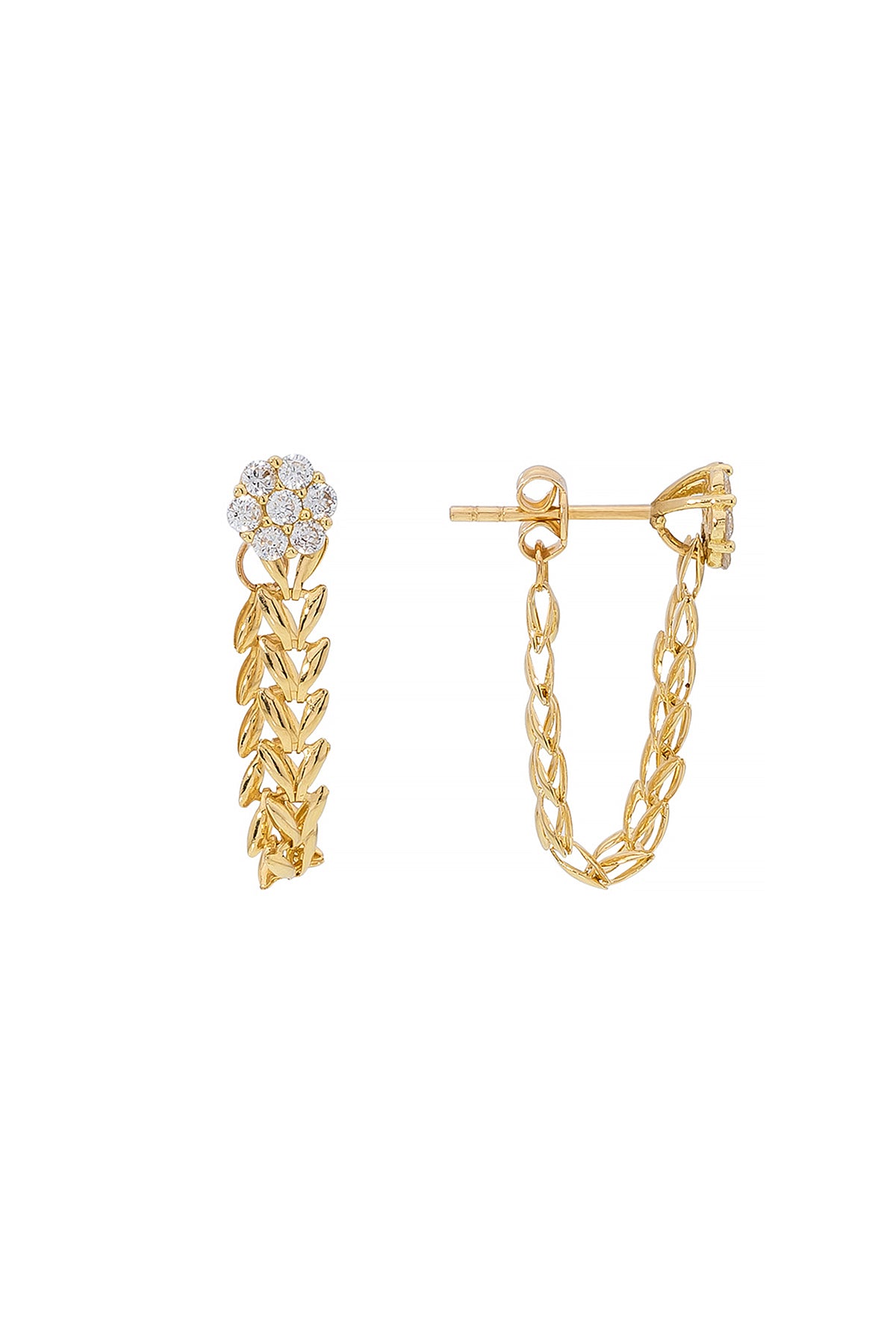 BLUMENDETAIL PARS OHRRINGE | 14K GOLD