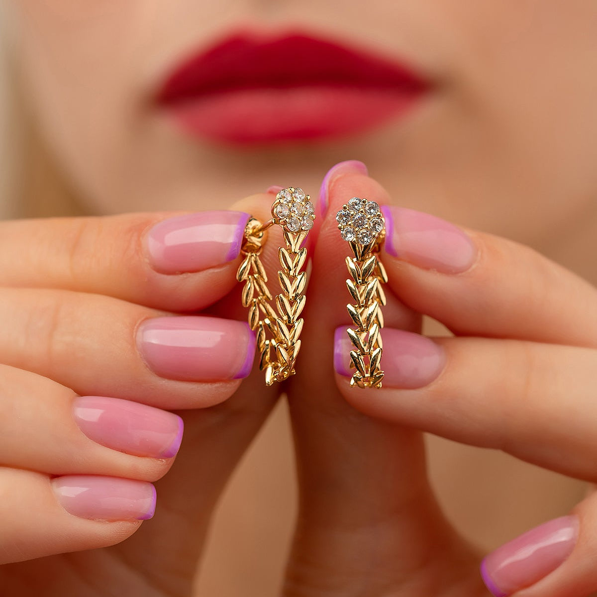 BLUMENDETAIL PARS OHRRINGE | 14K GOLD