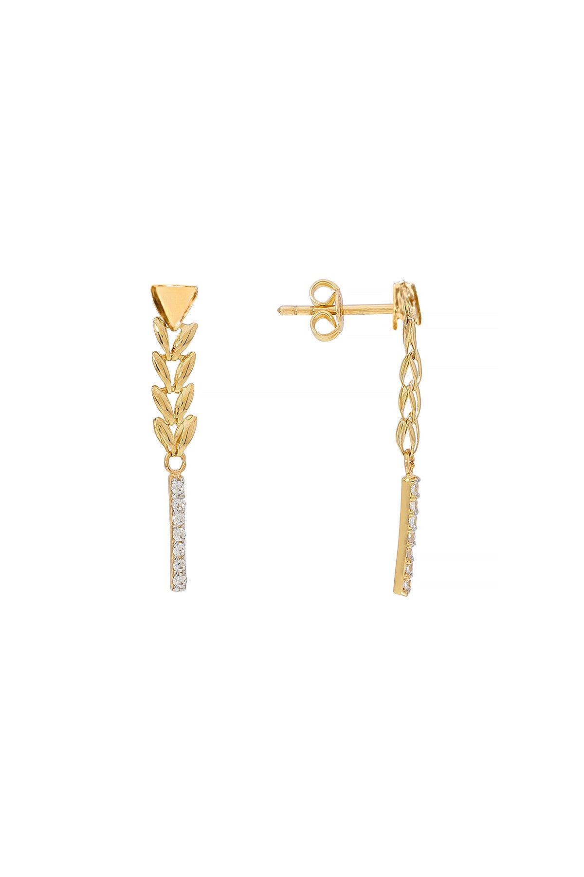 ZIRKONSTEIN PARS OHRRINGE | 14K GOLD