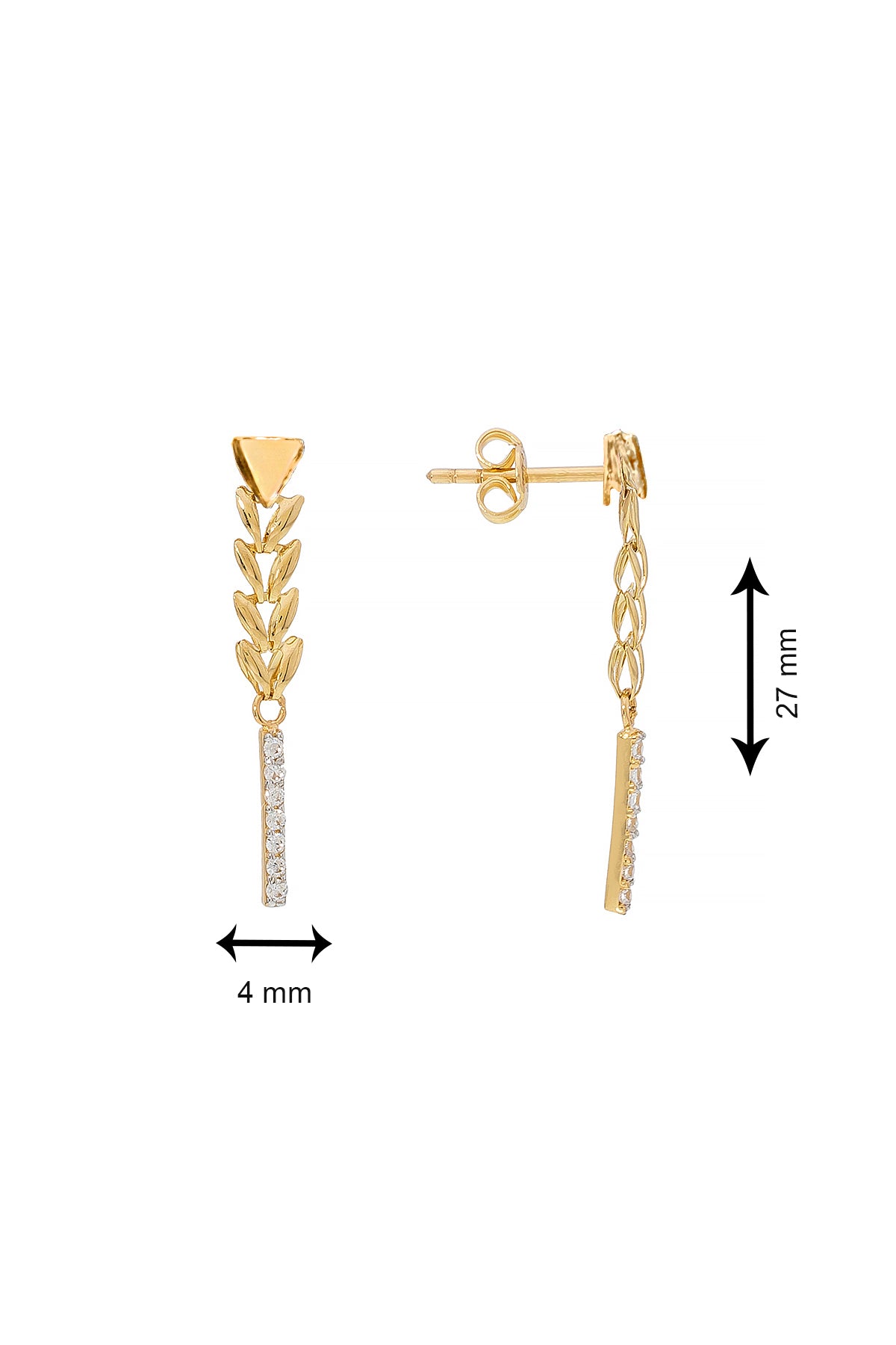 ZIRKONSTEIN PARS OHRRINGE | 14K GOLD