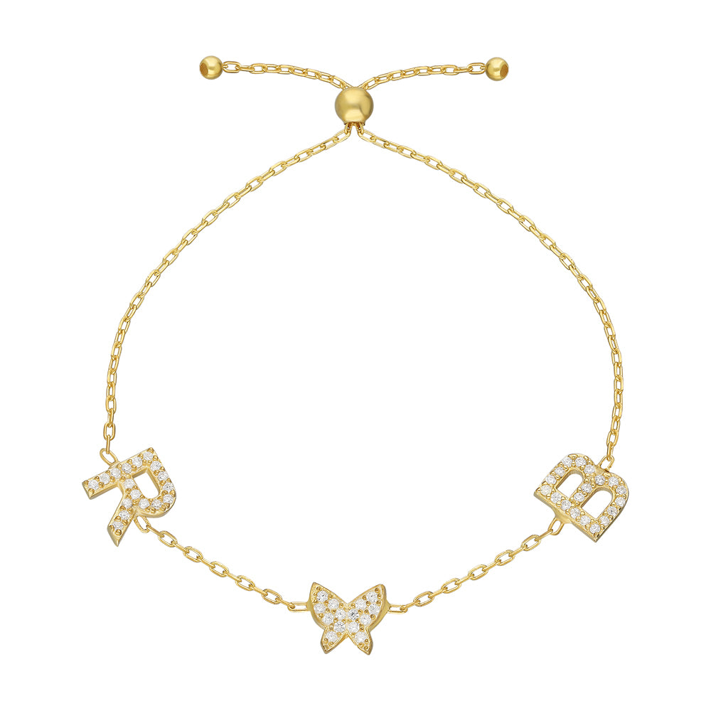 DUO INITIALEN BUTTERFLY BRACELET - 925 SILBER