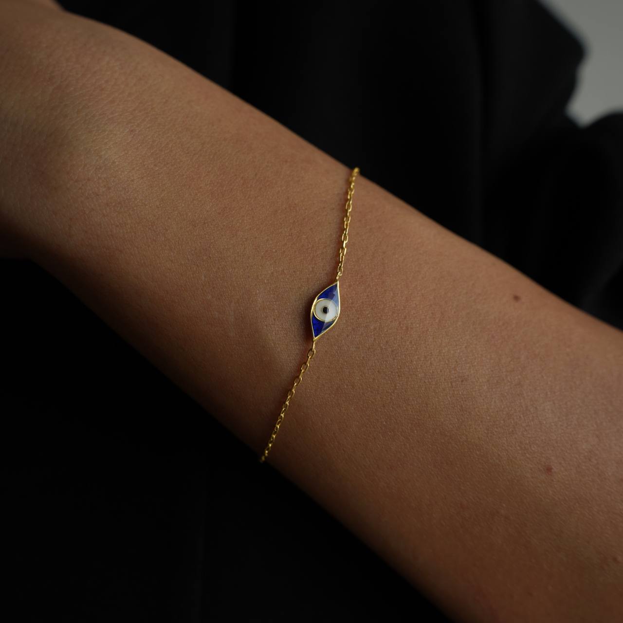 BLAUE MINI EYE ARMKETTE - 925 SILBER