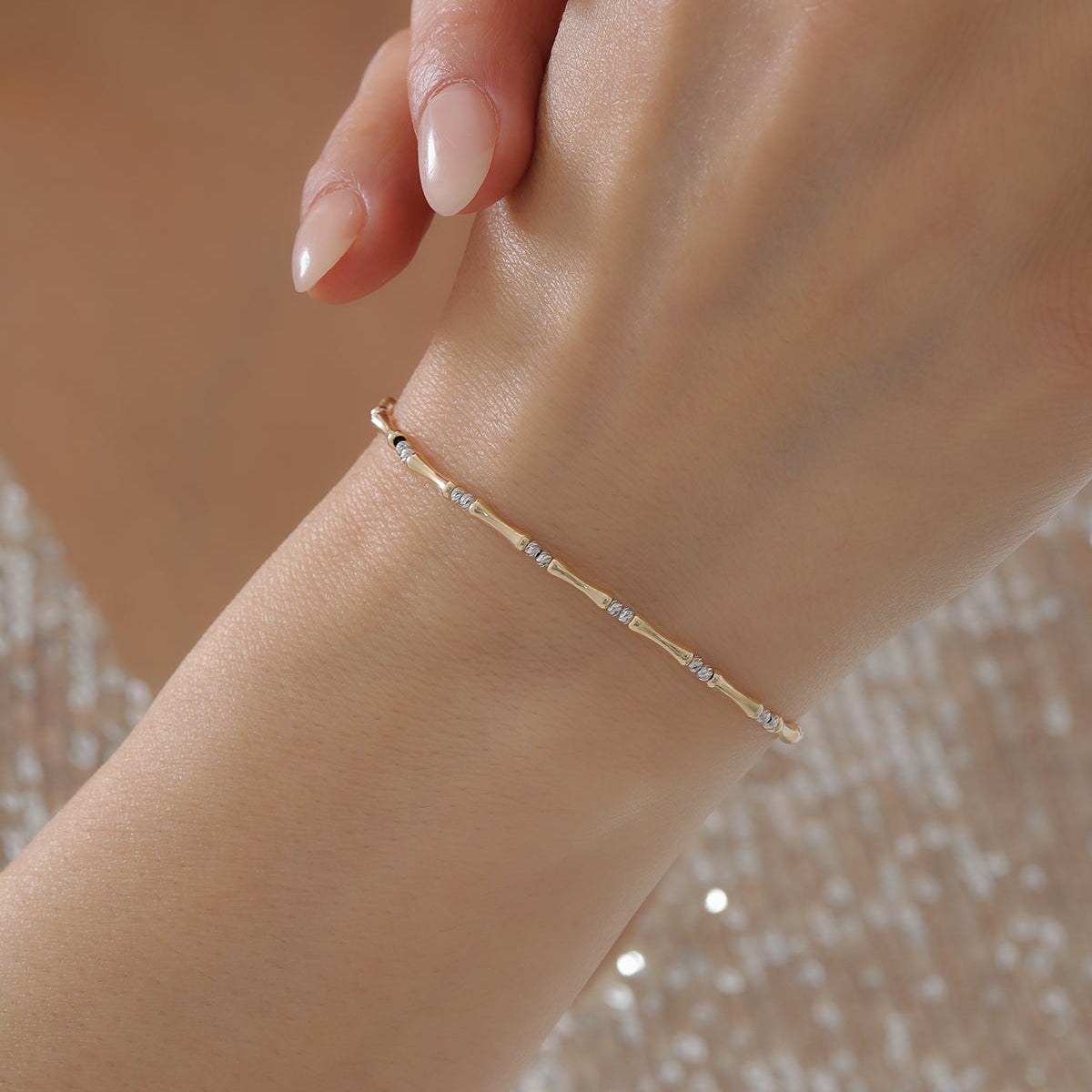 FEINES ARMBAND MIT DORIKA- UND KNOCHENKETTEN-DESIGN ARMKETTE | 14K GOLD