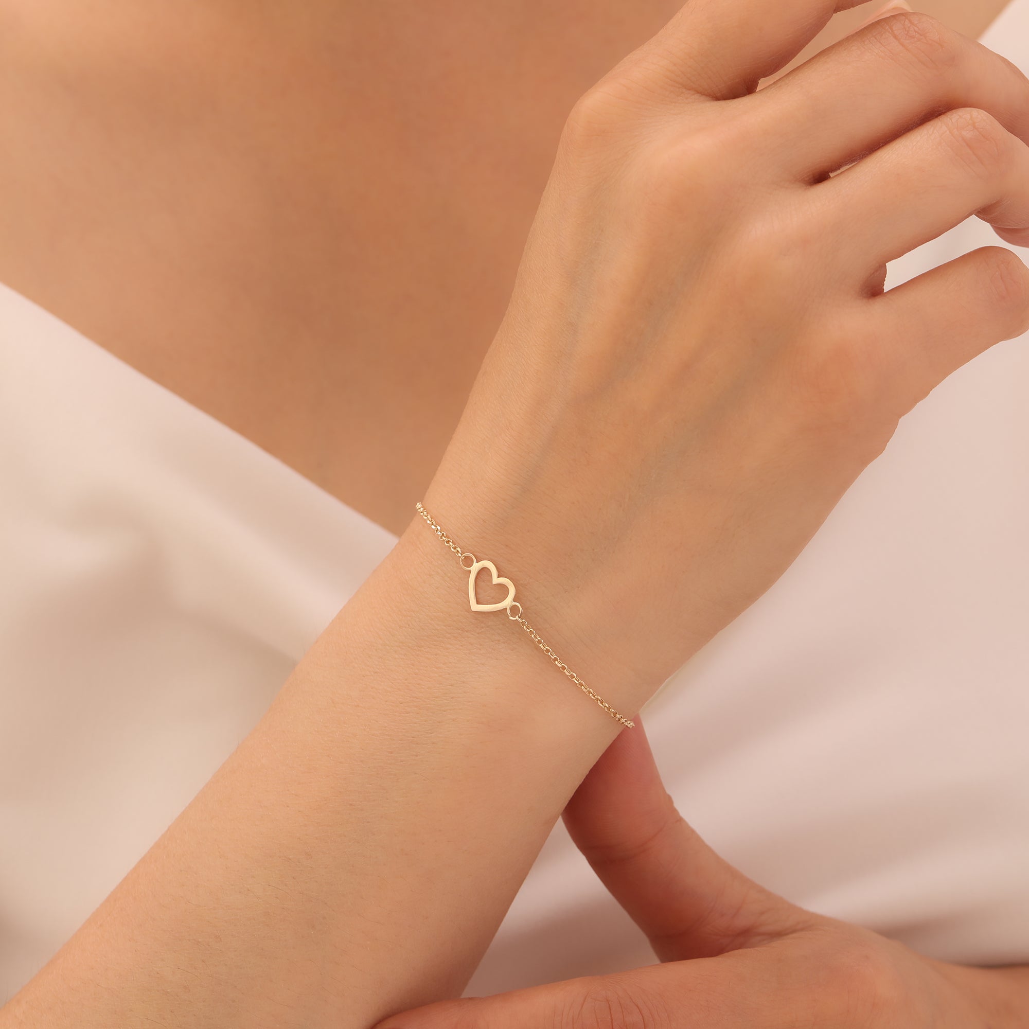 MINIMALES HERZ-ARMKETTE | 14K GOLD
