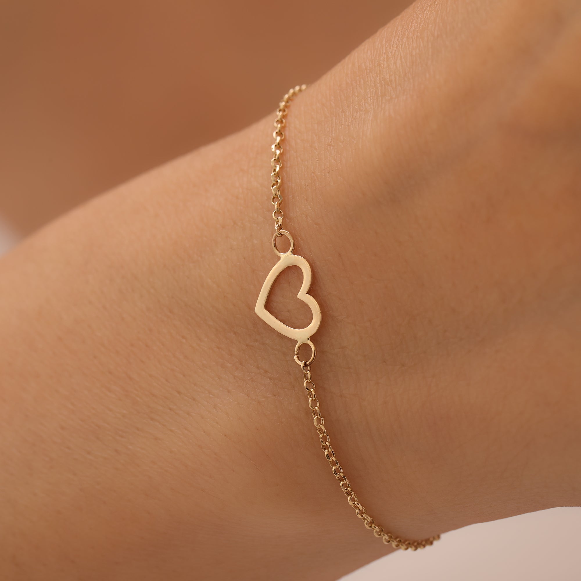 MINIMALES HERZ-ARMKETTE | 14K GOLD