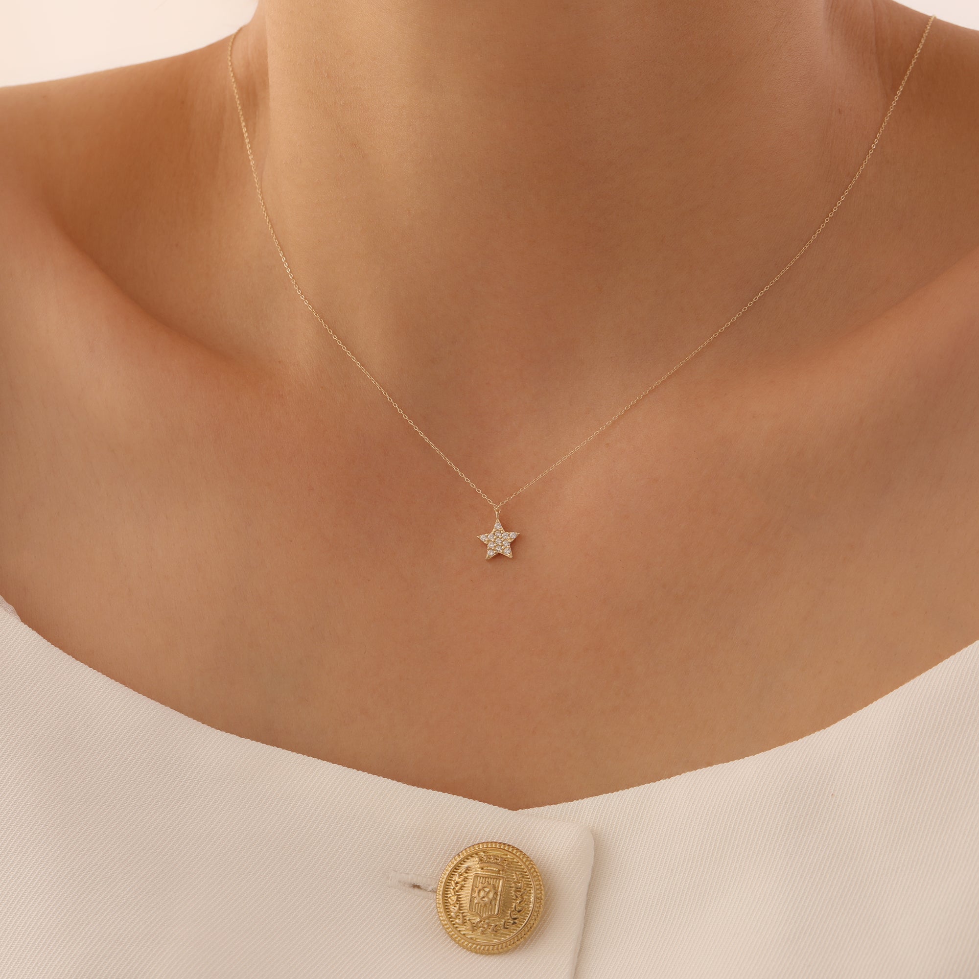 ZIRKONIA- STERN HALSKETTE | 14K GOLD