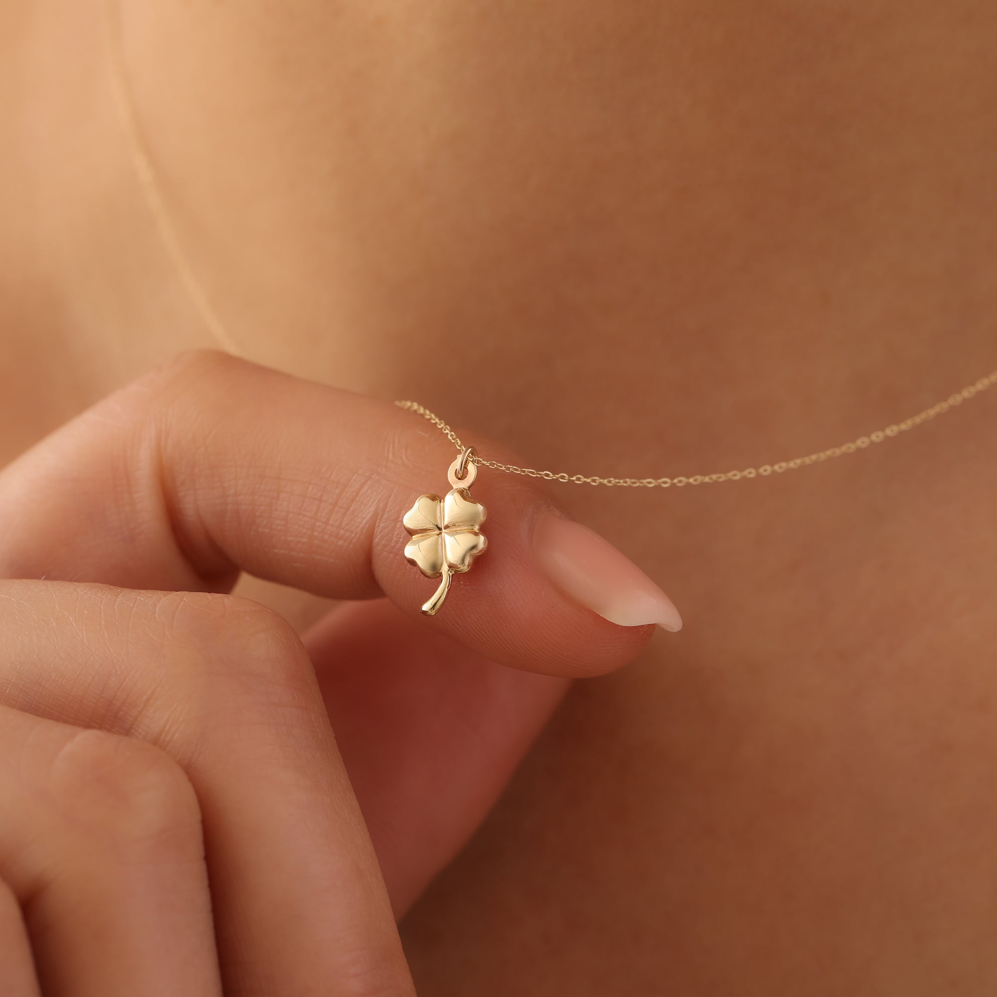 GLÜCKS- KLEEBLATT HALSKETTE | 14K GOLD