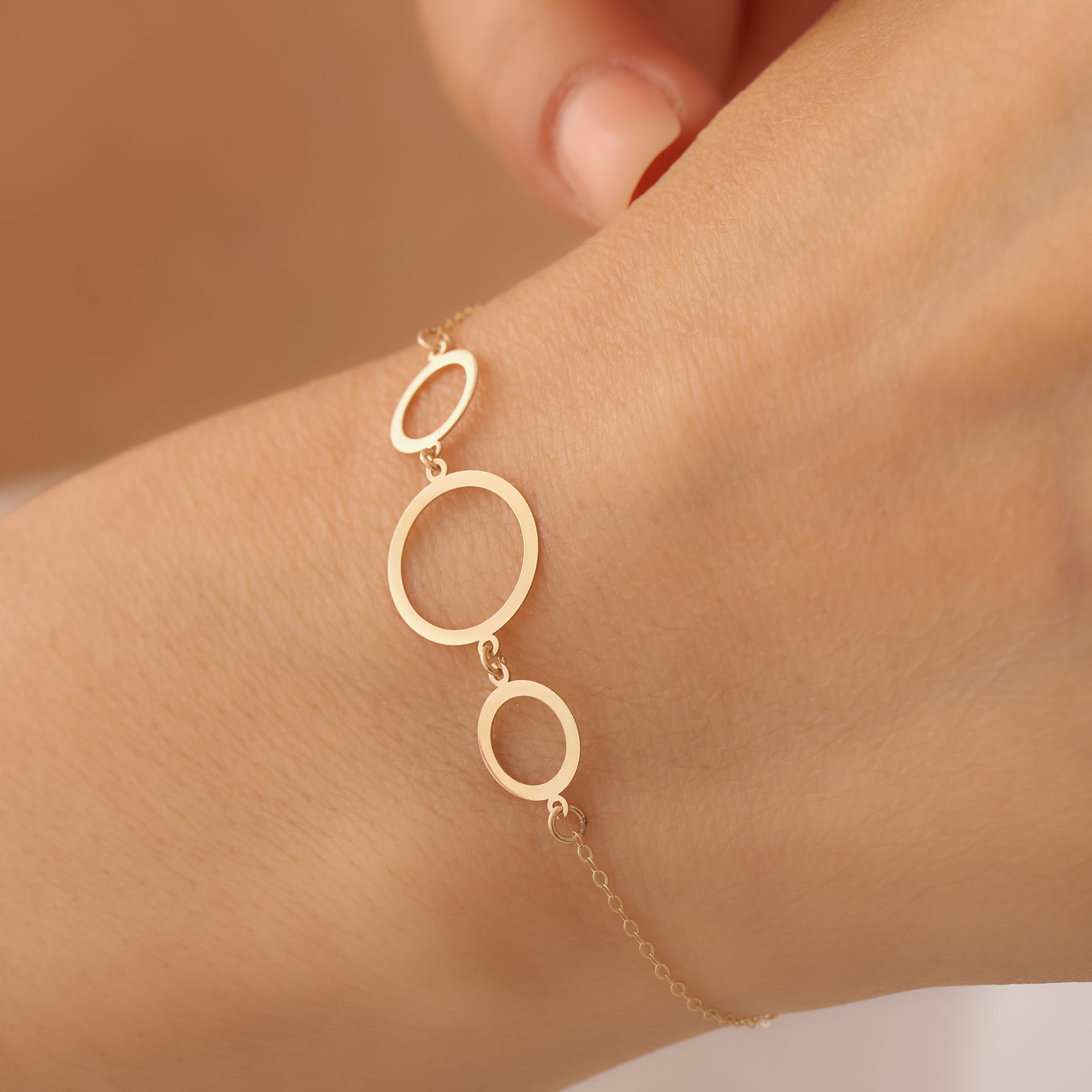 DREI-RINGE-KETTEN-ARMKETTE | 14K GOLD