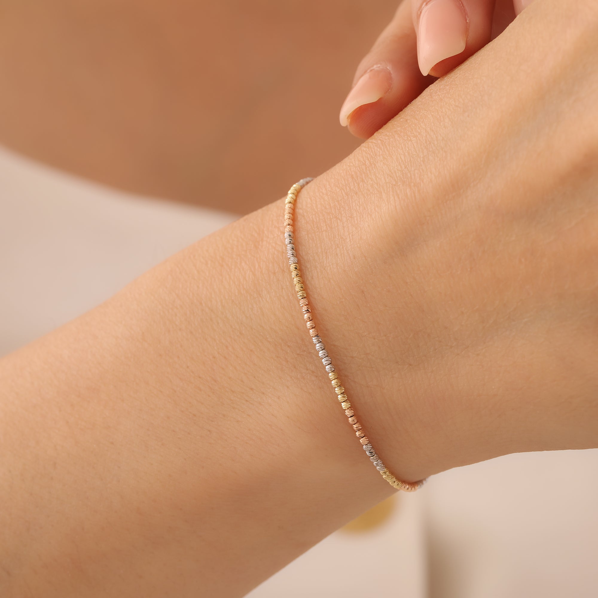MINI MEHRFARBIGE DORIKA ARMKETTE | 14K GOLD