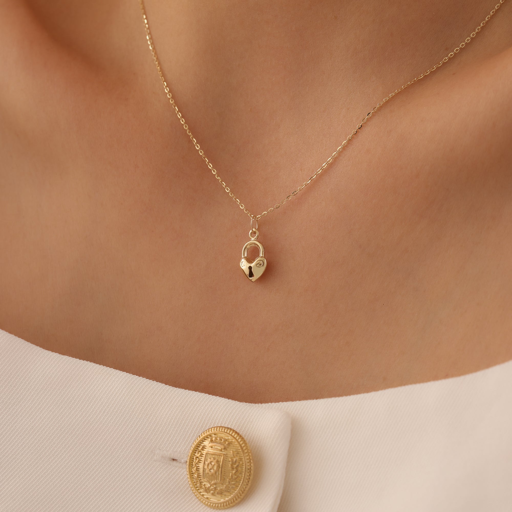 MINIMAL LIEBESSCHLOSS ANHÄNGER | 14K GOLD