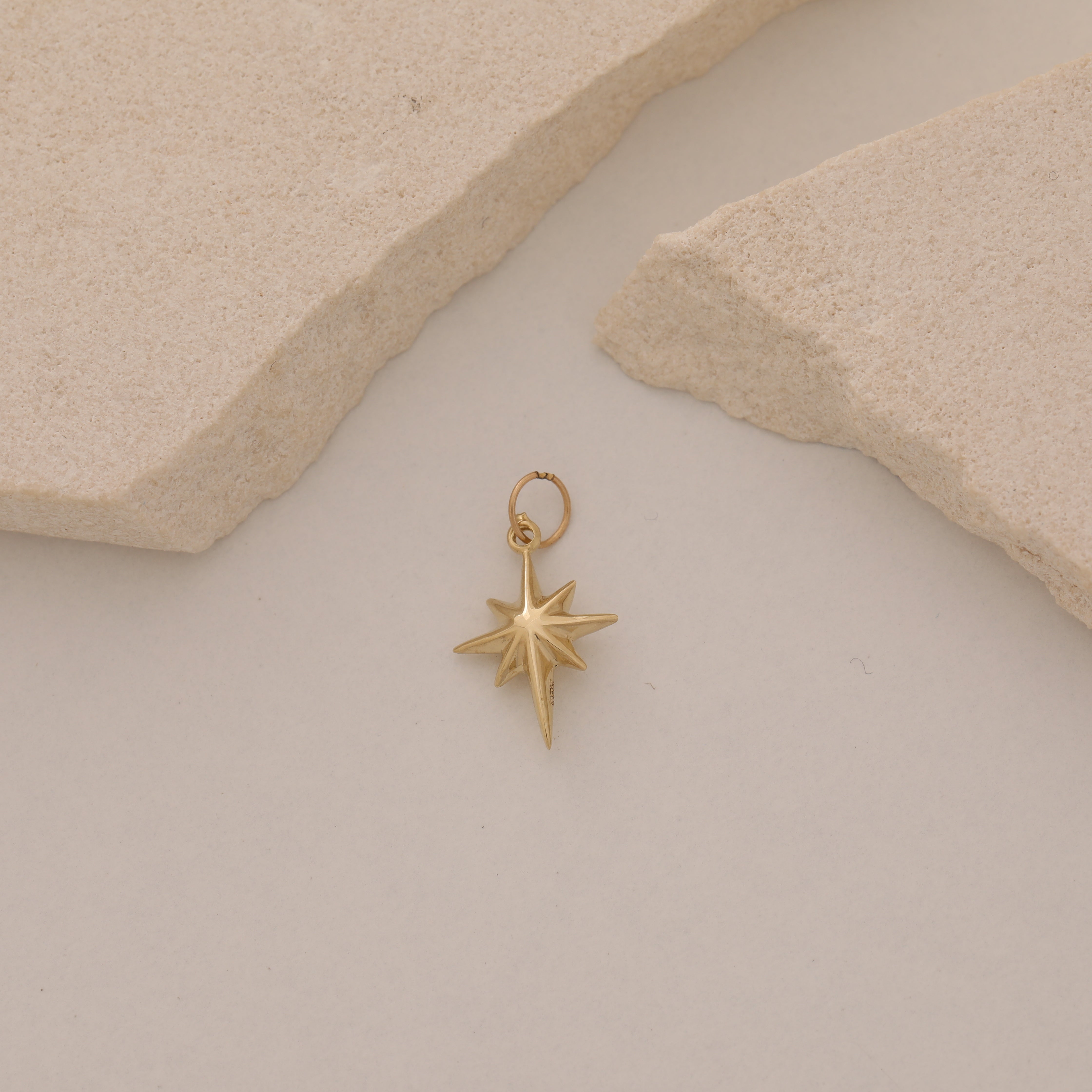 MINIMAL ORIENTIERENDER POLARSTERN ANHÄNGER | 14K GOLD