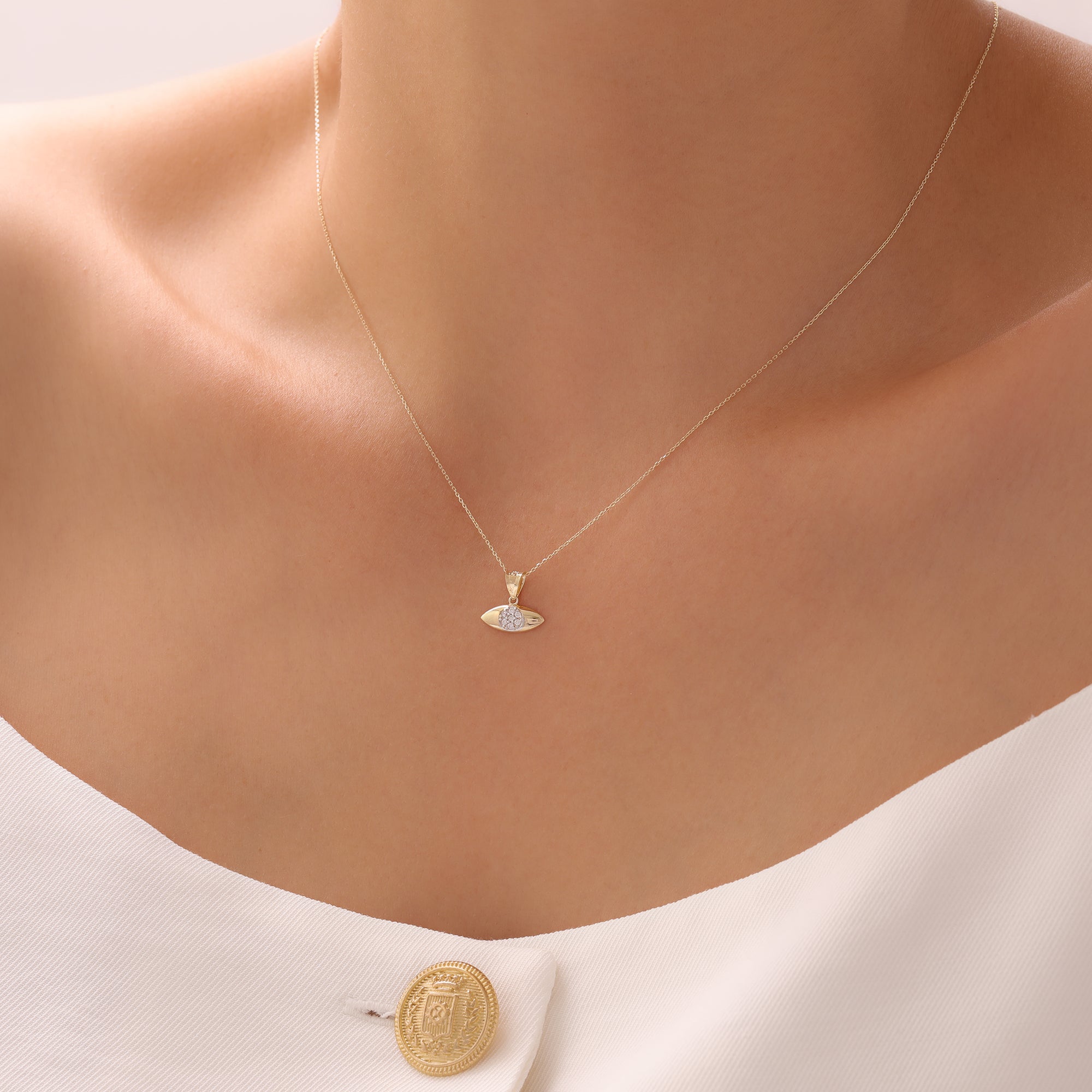 ZIRKONSTEIN AUGE ANHÄNGER | 14K GOLD