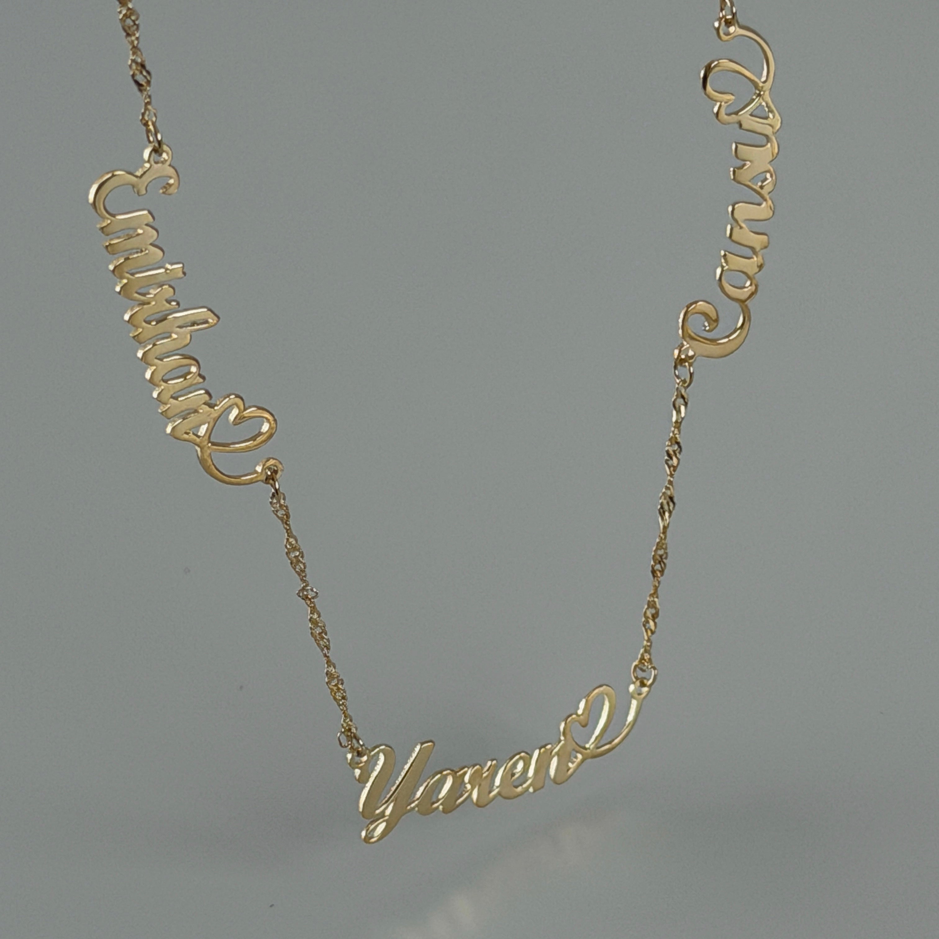 3’ER NAMENSKETTE MIT HERZ | 925 SILBER