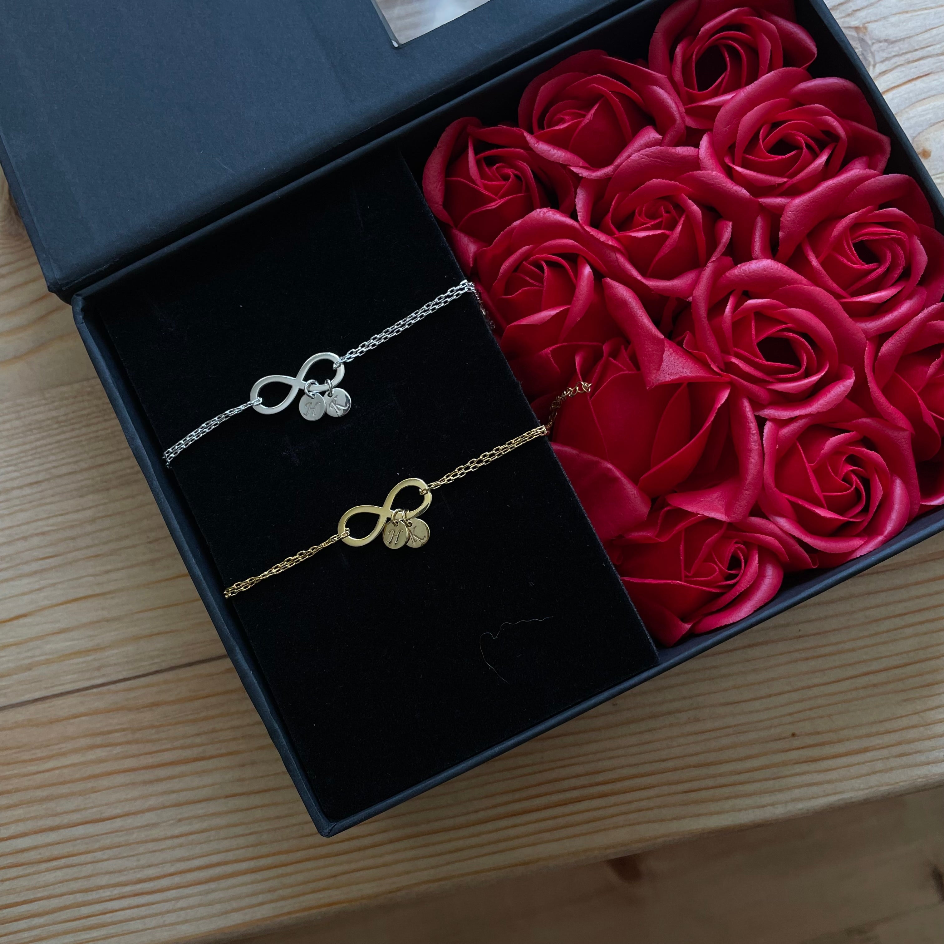 COUPLE INFINITY BRACELET DUO INITIALEN (8739388784983)