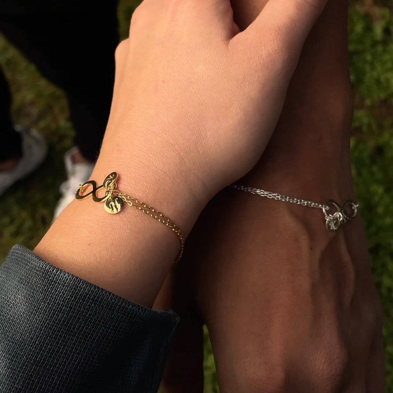 COUPLE INFINITY BRACELET DUO INITIALEN (8739388784983)