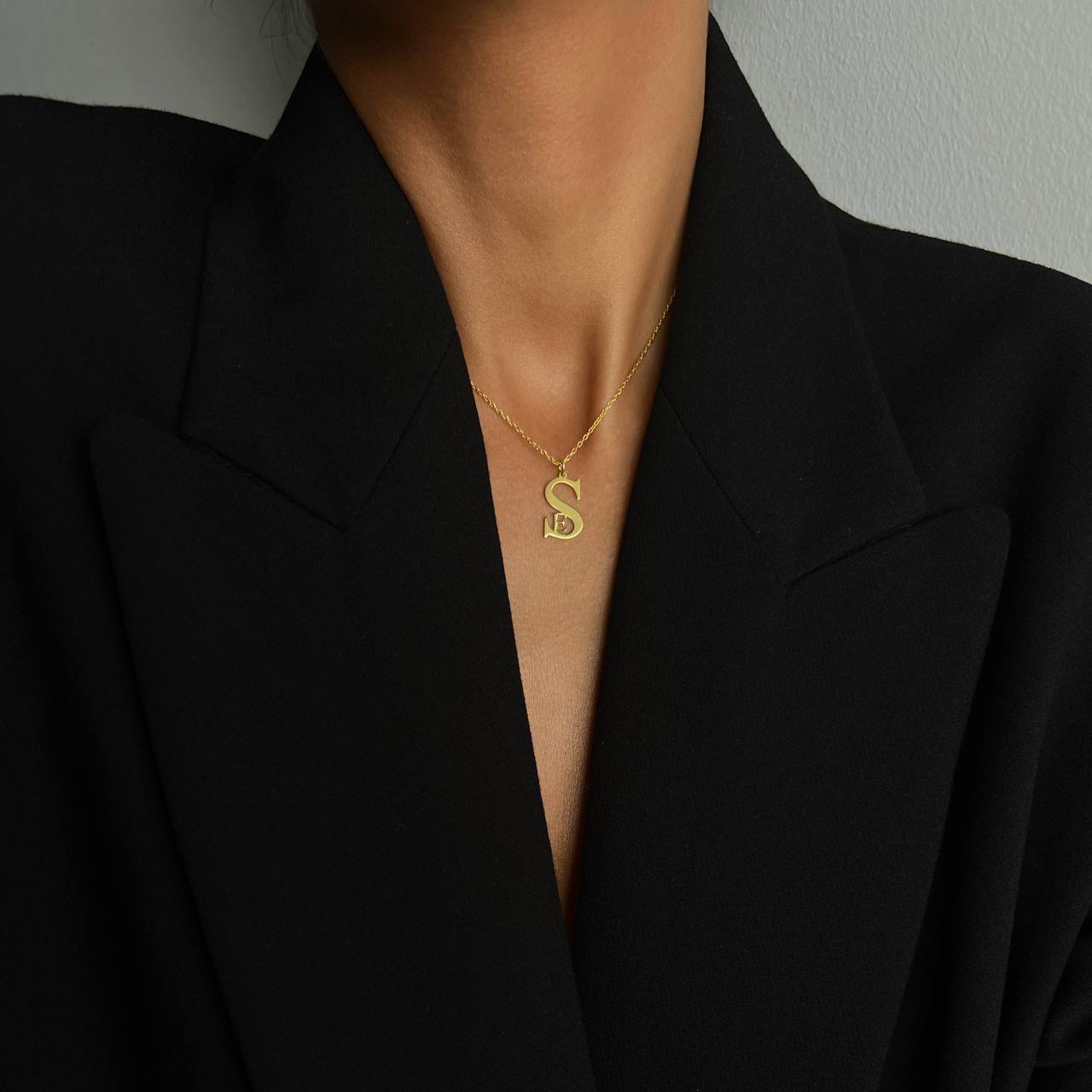 Duo Initialen Necklace (8647337705815)