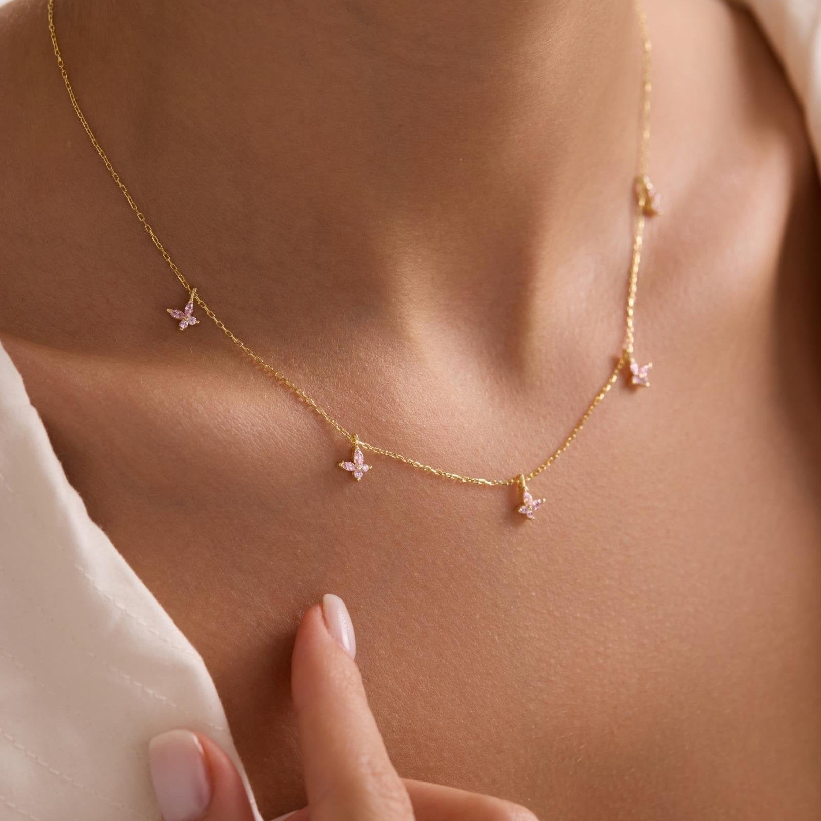 BUTTERFLY ROSE KETTE | 925 SILBER