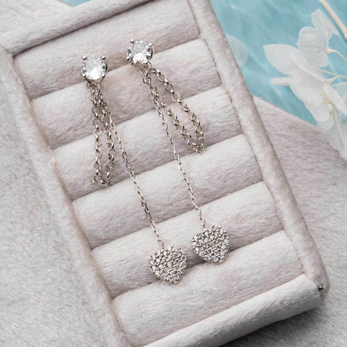 LUNA HERZ OHRRINGE | 925 SILBER