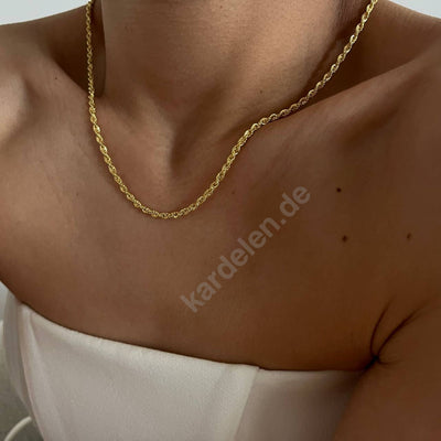 14k Gold Wirbel Halskette (8604193161559)