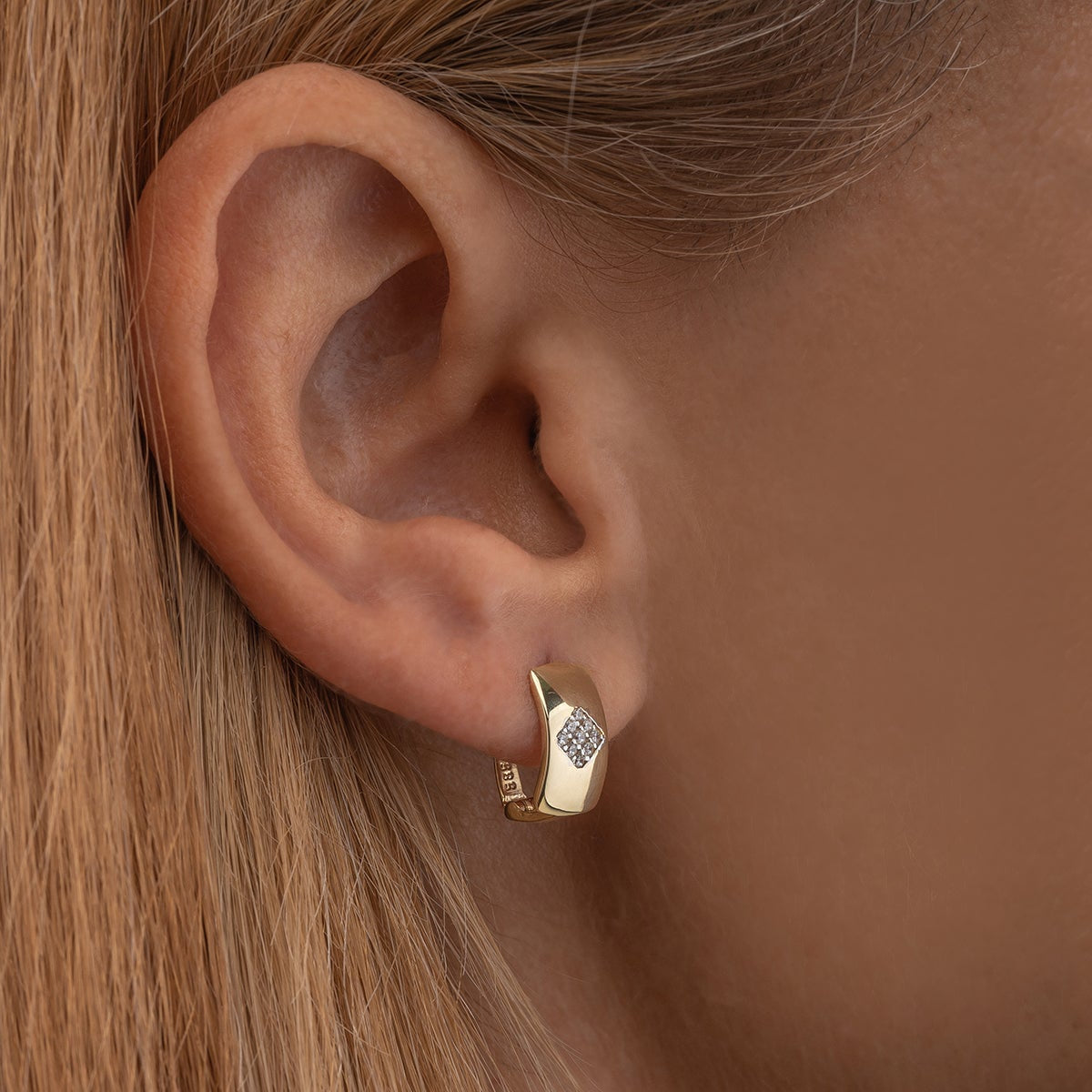 KARO-MUSTER OHRRINGE | 14K GOLD
