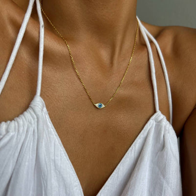 COLORFULL MINI EYE NECKLACE (8524014551383)