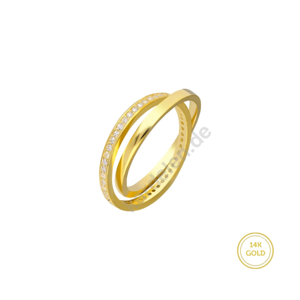 Kardelen 14K Gold Circle Zirkonia Ring