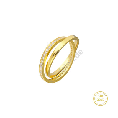 14K Gold Circle Zirkonia Ring (7227557150765)