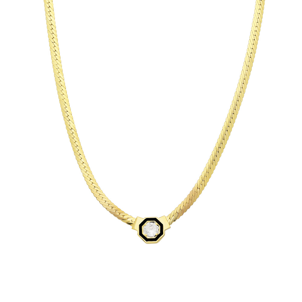 Kardelen SNAKE BIG ZIRKONIA KETTE - 925 SILBER