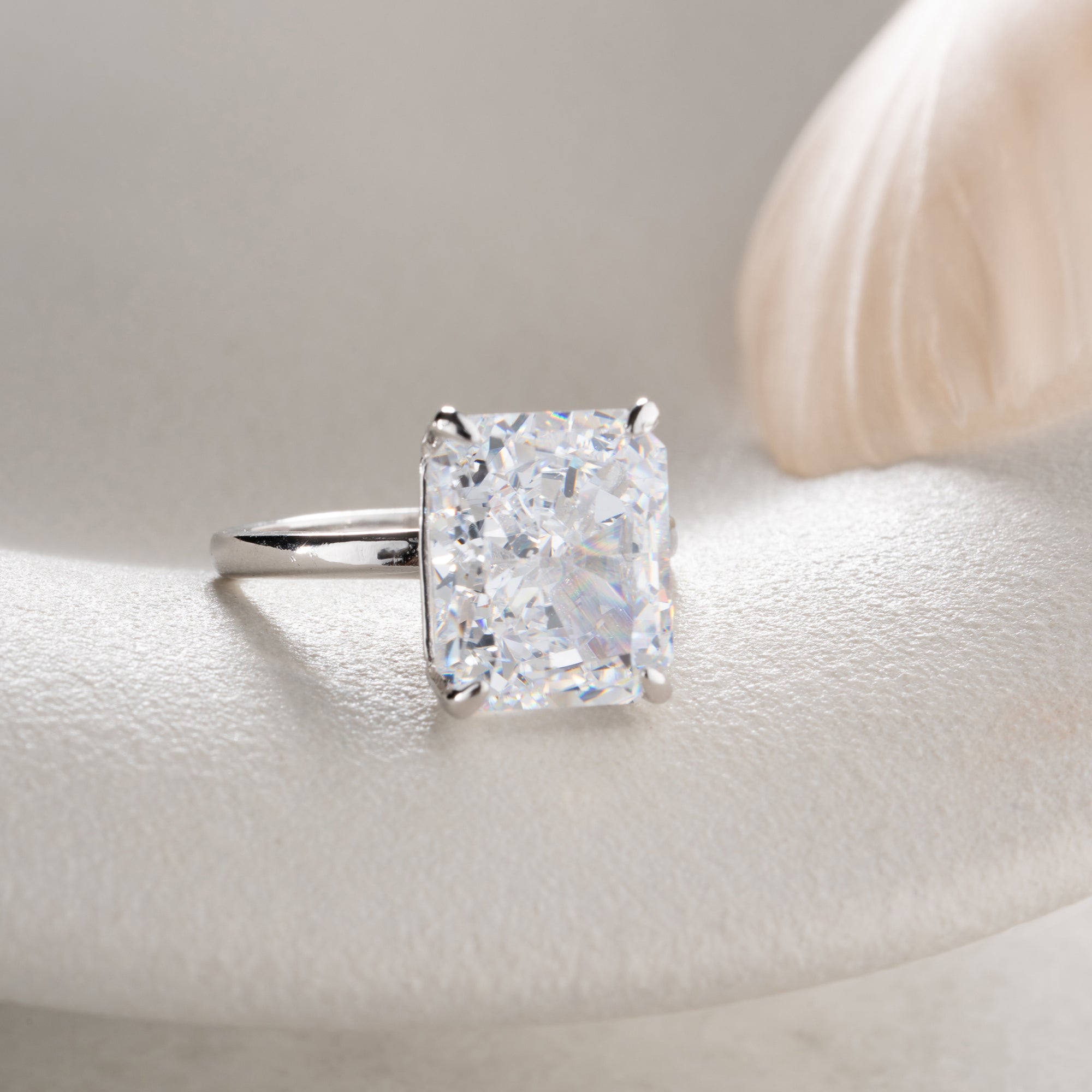 SILBERNER QUADRATISCHER STEIN RING | 925 SILBER