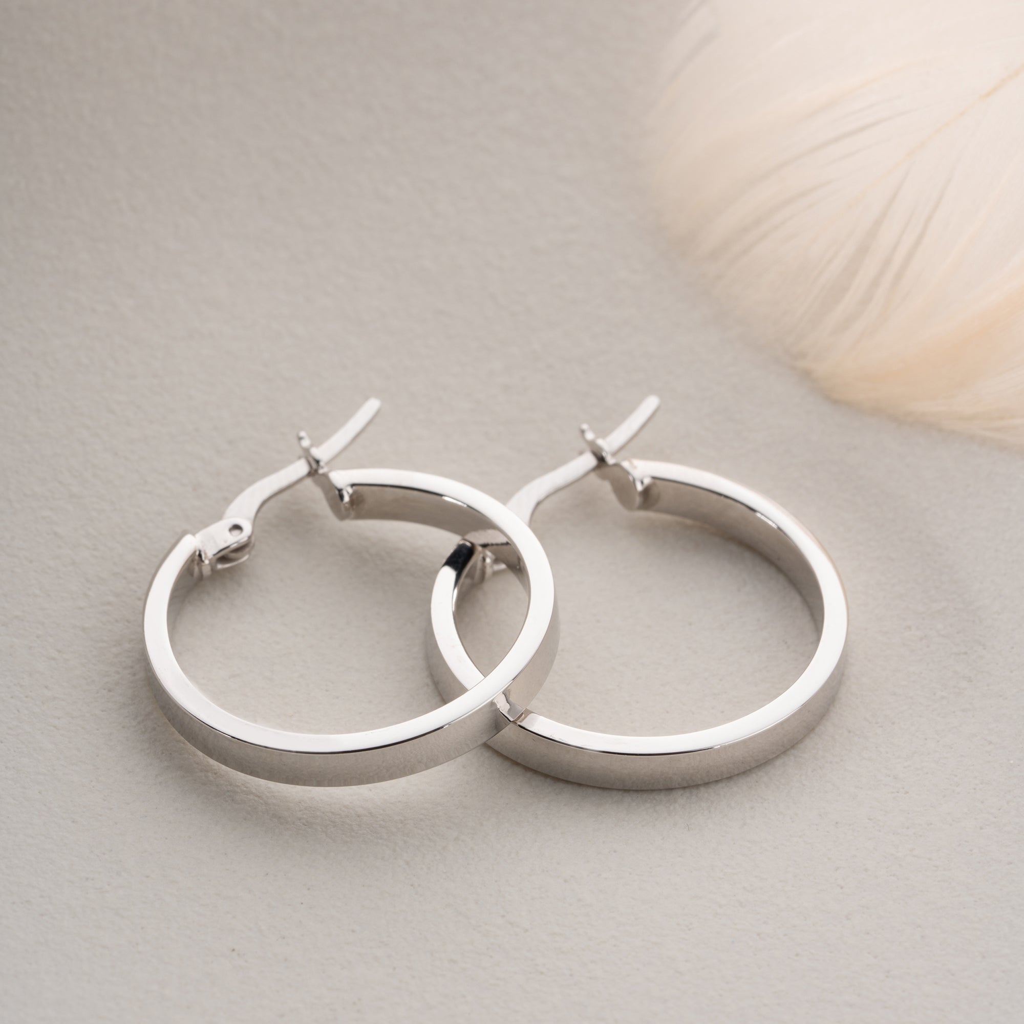 BREITE BASIC OHRRINGE | 925 SILBER