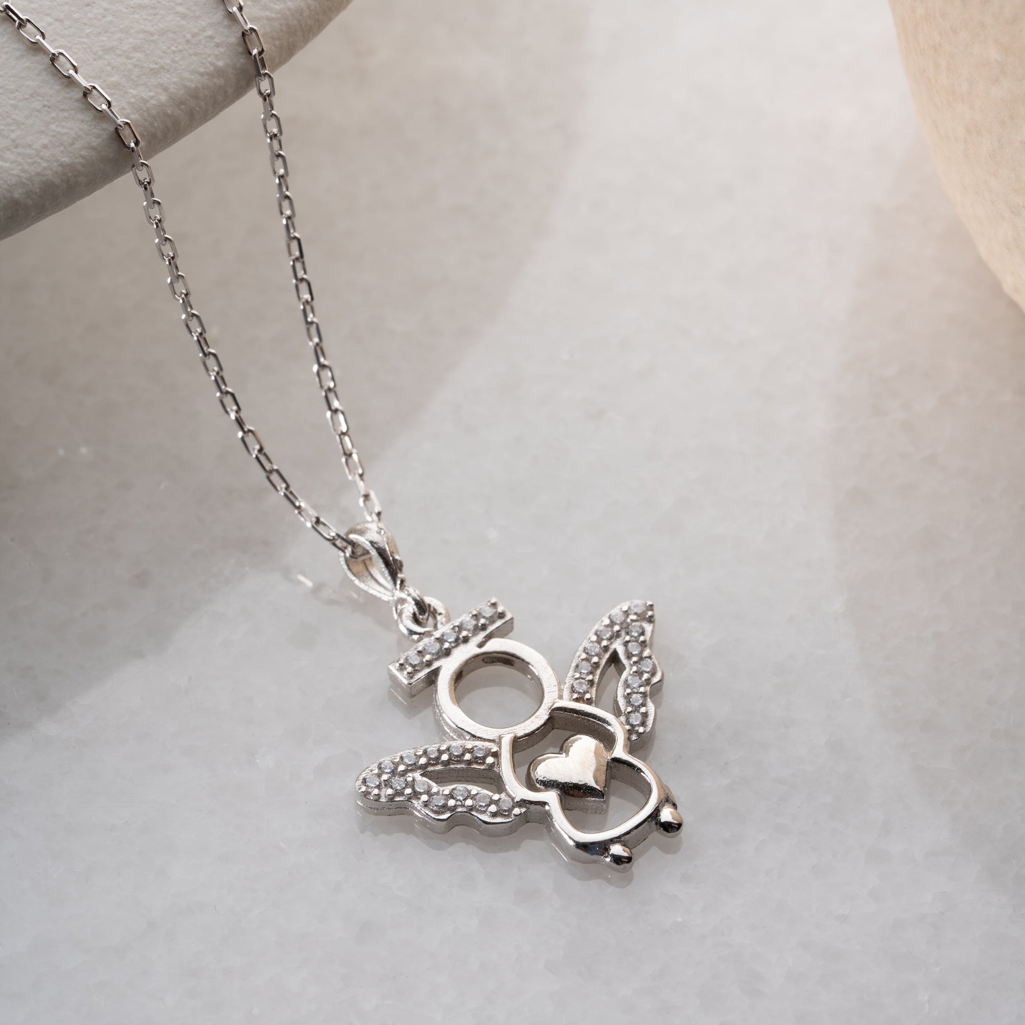 ENGEL MIT HERZ SİLBER HALSKETTE | 925 SILBER